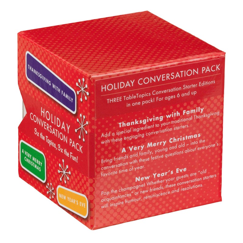 TableTopics Holiday Conversation Pack for Families, 120 Festive Conversation Cards for Thanksgiving, Christmas, & New Year's Eve, Family Bonding Game - Image 4
